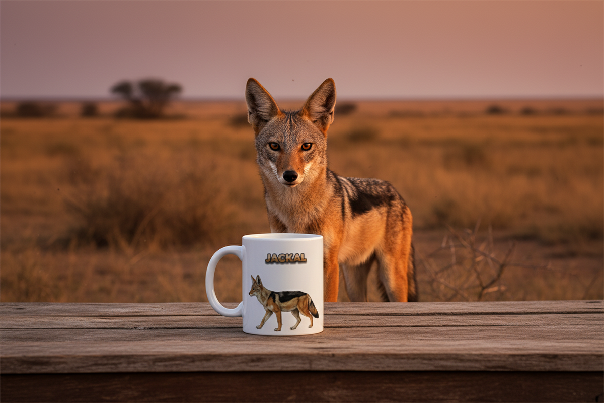 Jackal Coffee Mug – 11oz Ceramic Mug for Animals With Facts Series 1 Gifts