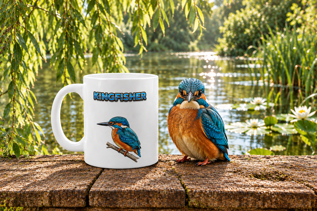 Kingfisher Coffee Mug – 11oz Ceramic Mug for Animals With Facts Series 3 Gifts