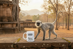 Langur Monkey Coffee Mug – 11oz Ceramic Mug for Animals With Facts Series 2 Gifts