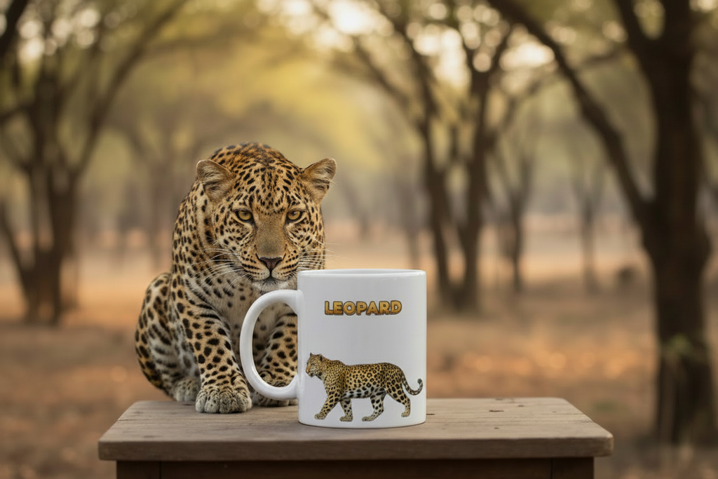 Leopard Coffee Mug – 11oz Ceramic Mug for Animals With Facts Series 1 Gifts
