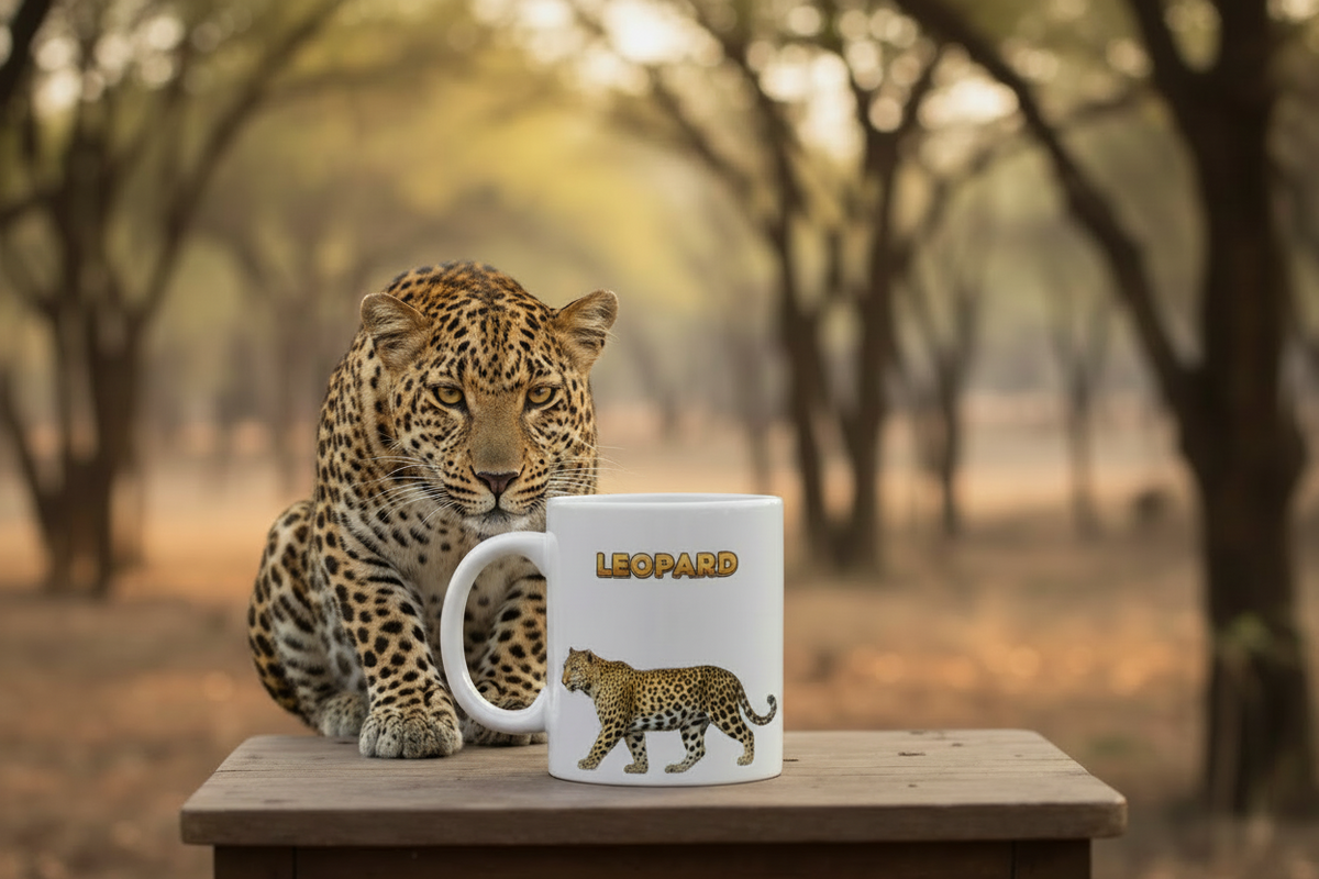 Leopard Coffee Mug – 11oz Ceramic Mug for Animals With Facts Series 1 Gifts