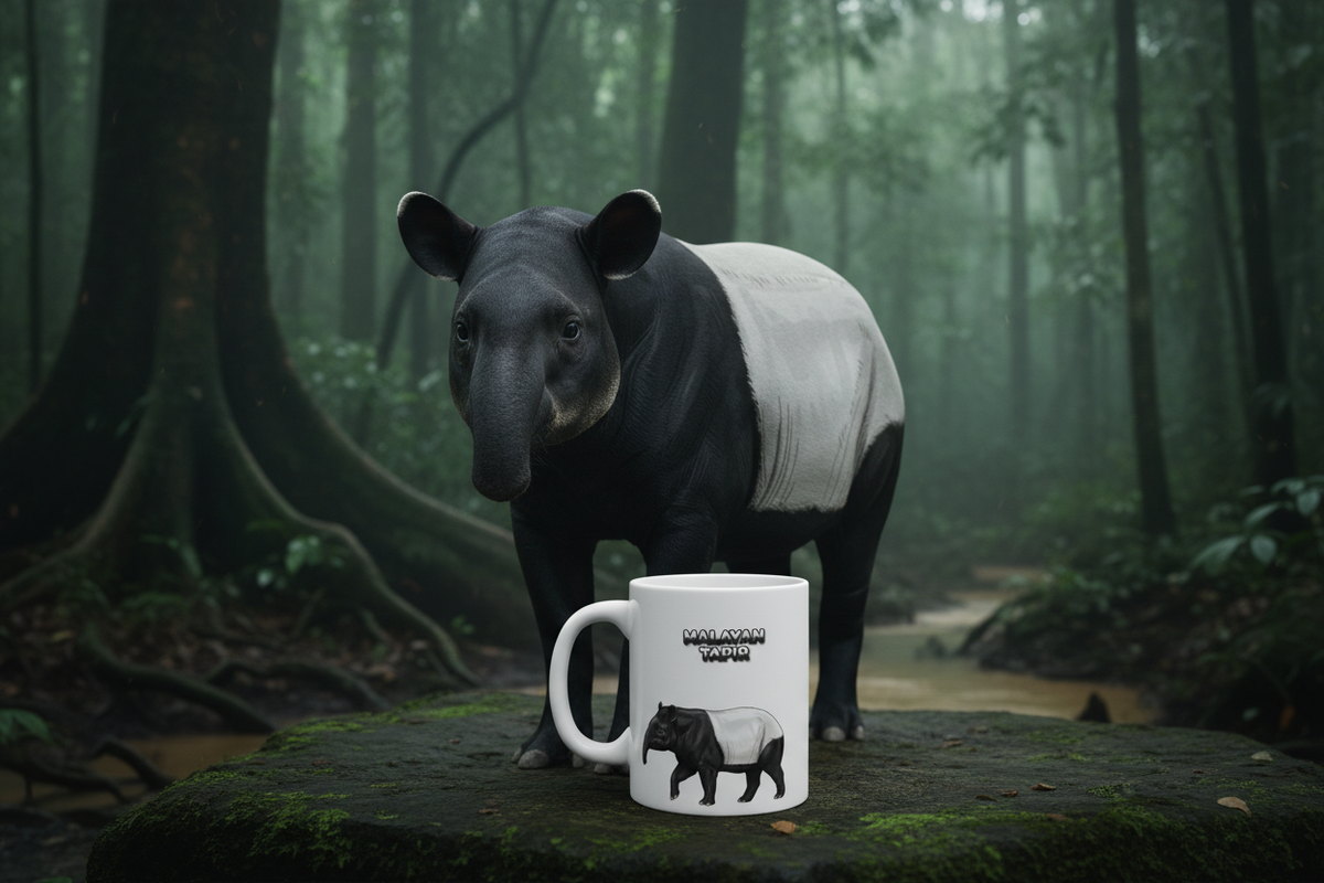 Malayan Tapir Coffee Mug – 11oz Ceramic Mug for Animals With Facts Series 2 Gifts
