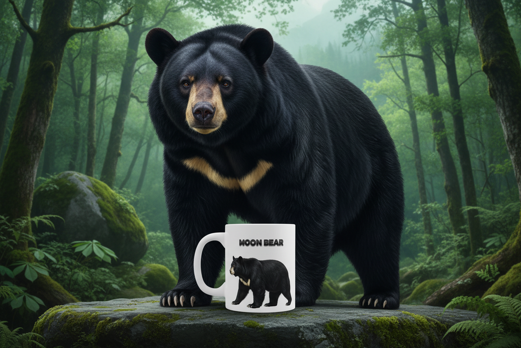 Moon Bear Coffee Mug – 11oz Ceramic Mug for Animals With Facts Series 2 Gifts