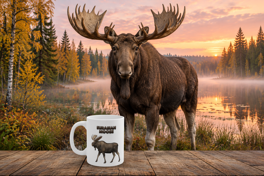 Eurasian Moose Coffee Mug – 11oz Ceramic Mug for Animals With Facts Series 3 Gifts