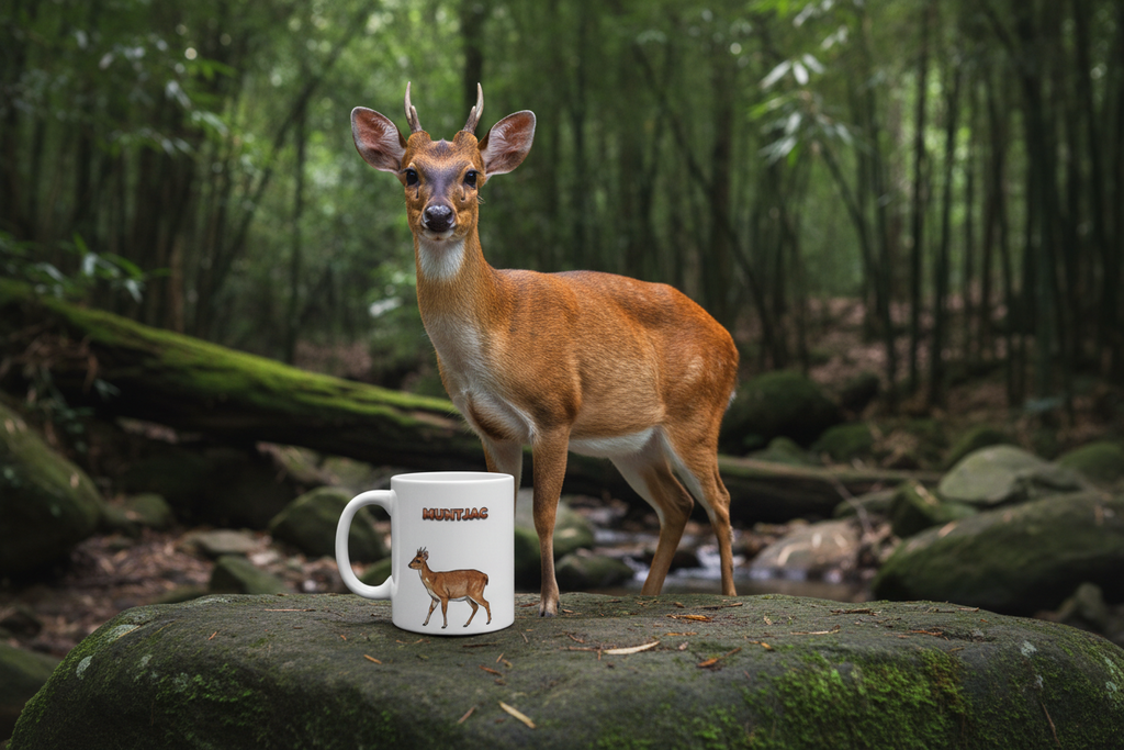 Muntjac Coffee Mug – 11oz Ceramic Mug for Animals With Facts Series 2 Gifts