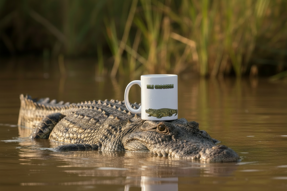 Nile Crocodile Coffee Mug – 11oz Ceramic Mug for Animals With Facts Series 1 Gifts