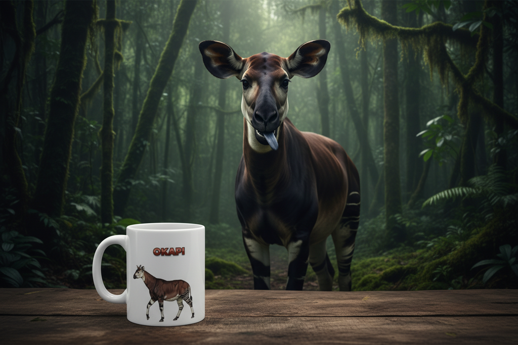 Okapi Coffee Mug – 11oz Ceramic Mug for Animals With Facts Series 1 Gifts