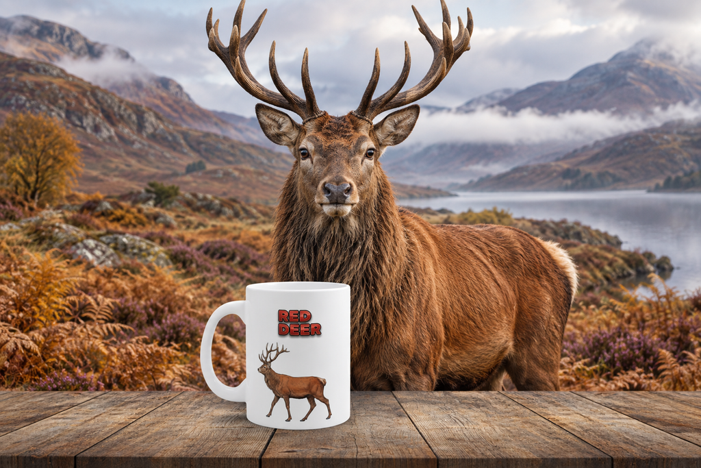 Red Deer Coffee Mug – 11oz Ceramic Mug for Animals With Facts Series 3 Gifts