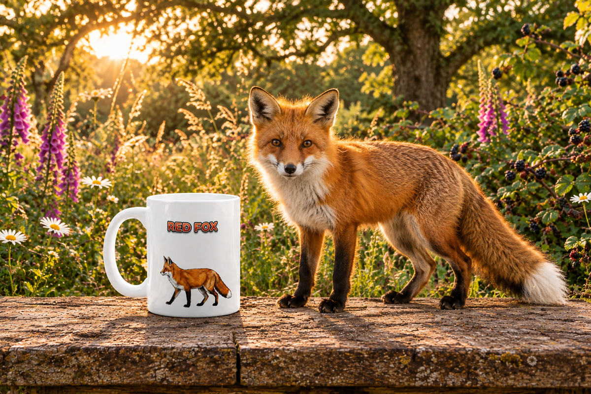 Red Fox Coffee Mug – 11oz Ceramic Mug for Animals With Facts Series 3 Gifts