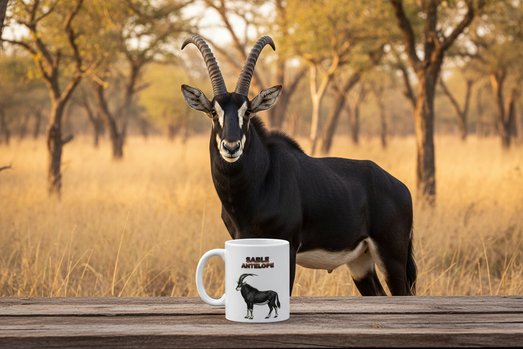 Sable Antelope Coffee Mug – 11oz Ceramic Mug for Animals With Facts Series 1 Gifts