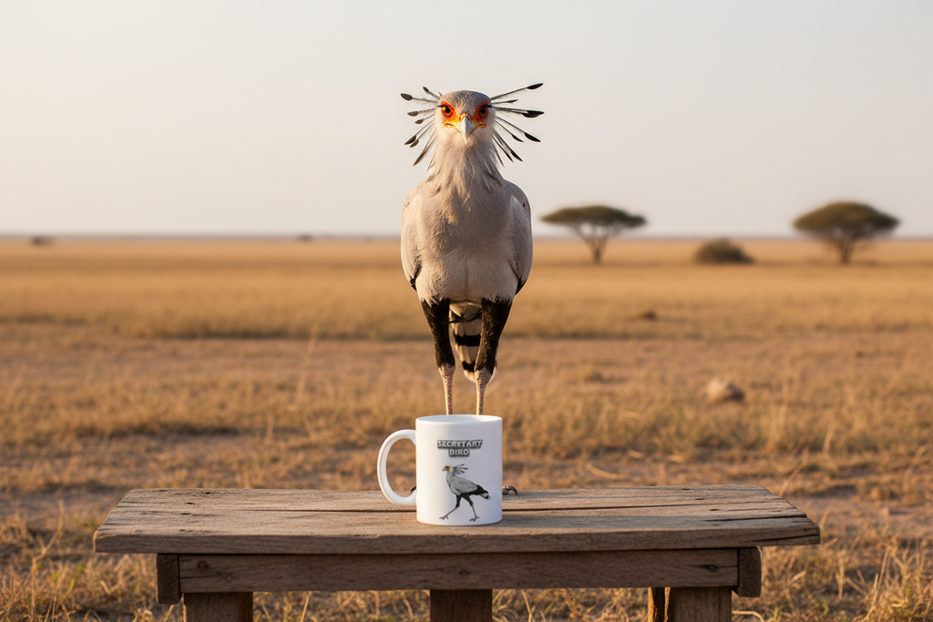 Secretary Bird Coffee Mug – 11oz Ceramic Mug for Animals With Facts Series 1 Gifts