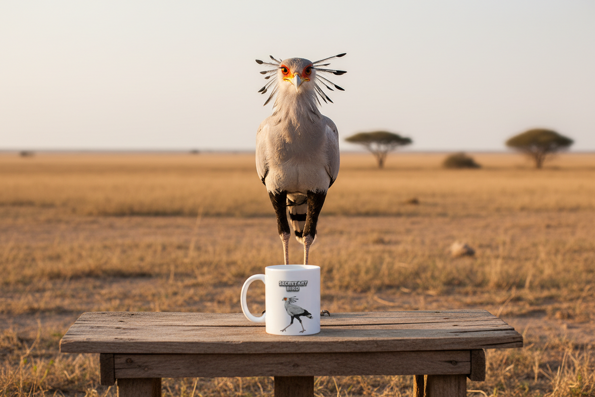 Secretary Bird Coffee Mug – 11oz Ceramic Mug for Animals With Facts Series 1 Gifts