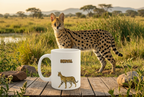 Serval Coffee Mug – 11oz Ceramic Mug for Animals With Facts Series 1 Gifts