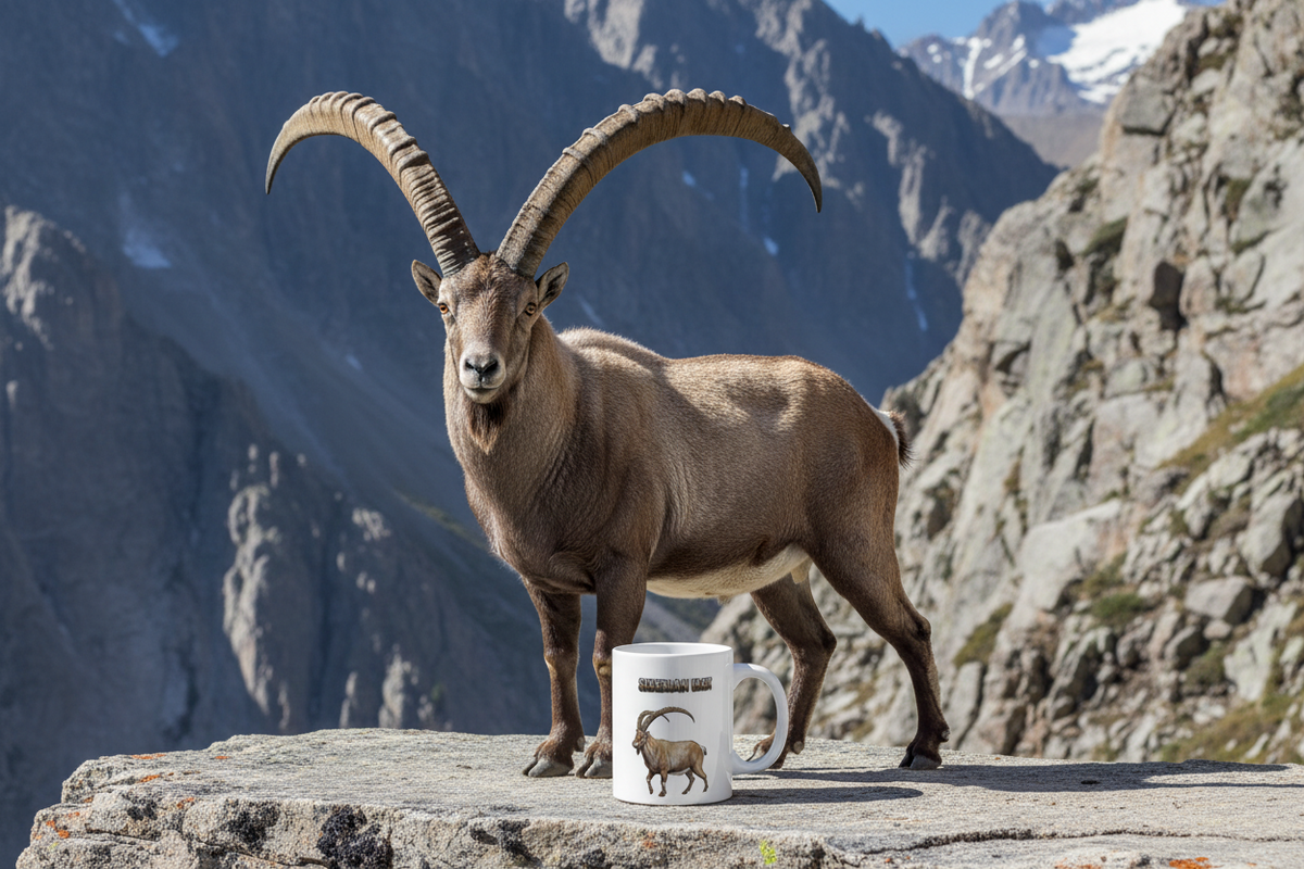 Siberian Ibex Coffee Mug – 11oz Ceramic Mug for Animals With Facts Series 2 Gifts