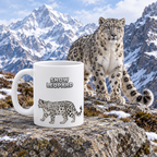 Snow Leopard Coffee Mug – 11oz Ceramic Mug for Animals With Facts Series 2 Gifts