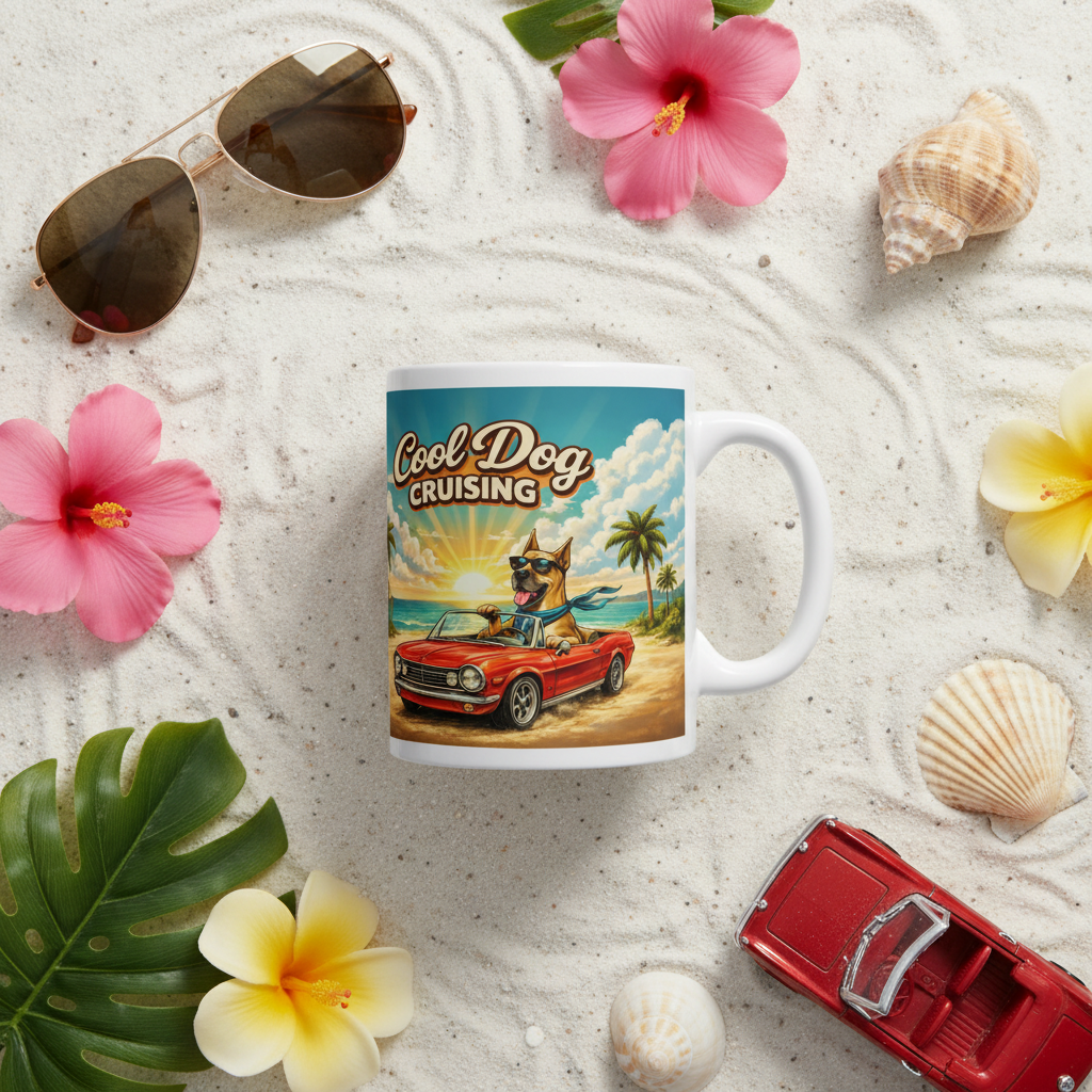 Mug — Cool Dog Cruising - Retro Dog Driving Club Limited Edition (11oz)