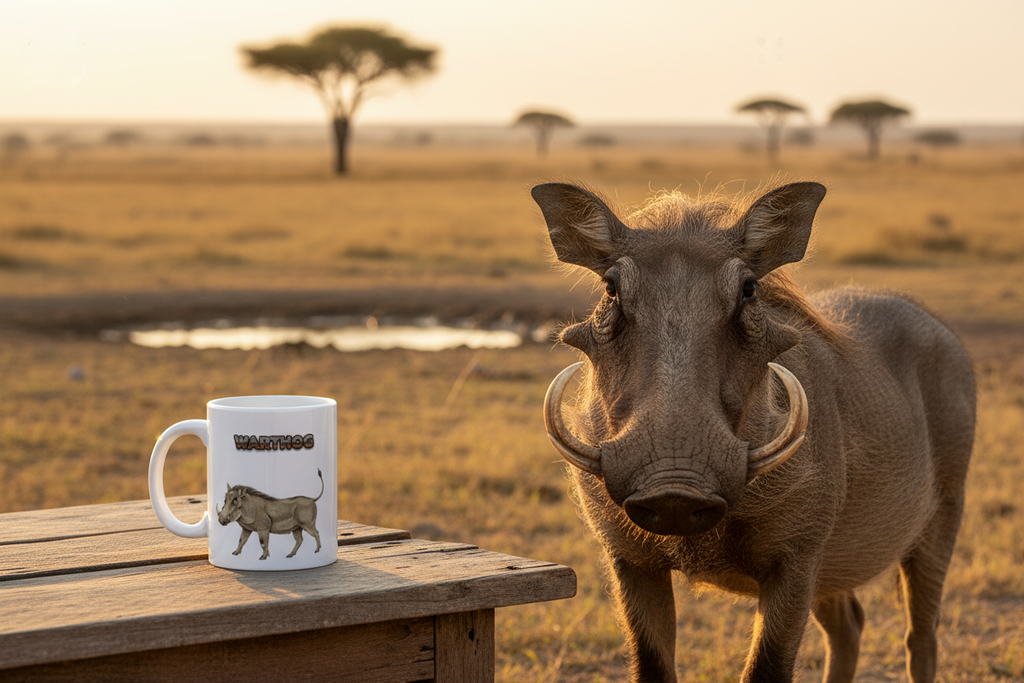 Warthog Coffee Mug – 11oz Ceramic Mug for Animals With Facts Series 1 Gifts