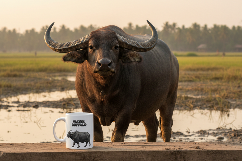 Water Buffalo Coffee Mug – 11oz Ceramic Mug for Animals With Facts Series 2 Gifts